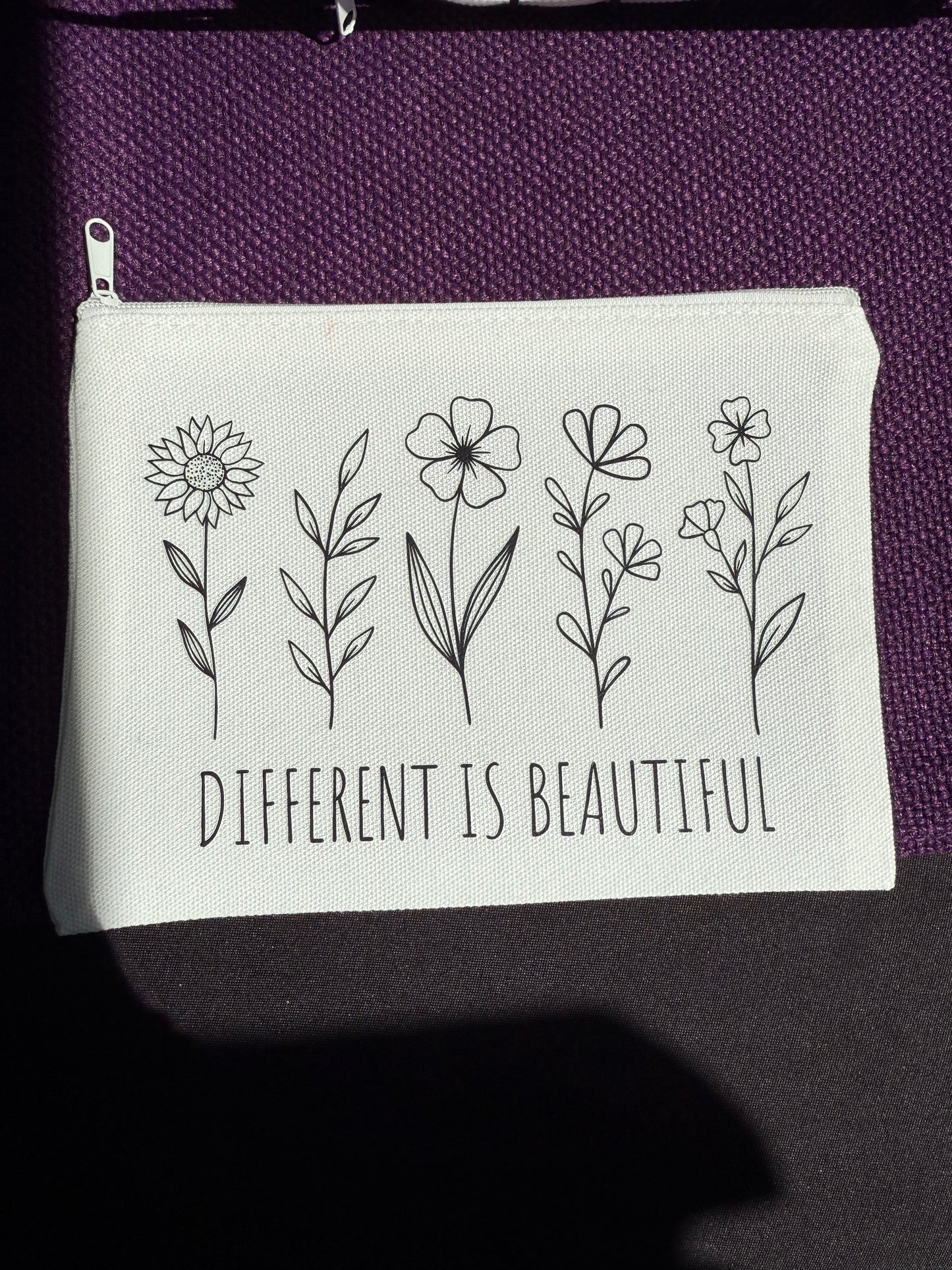 Different is Beautiful zip pouch