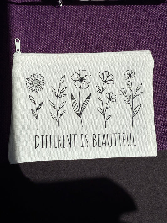 Different is Beautiful zip pouch