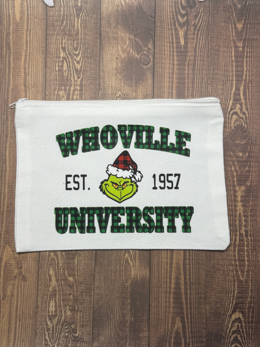 Whoville University zip pouch
