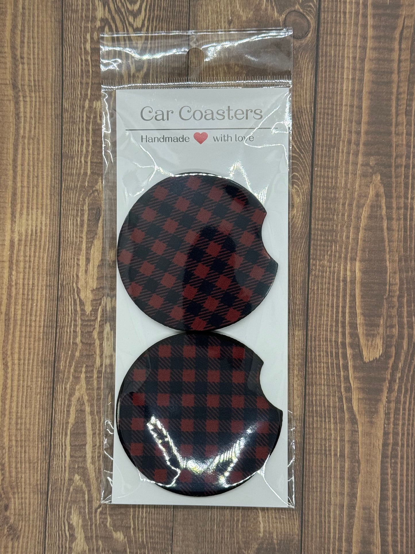 Plaid car coaster set