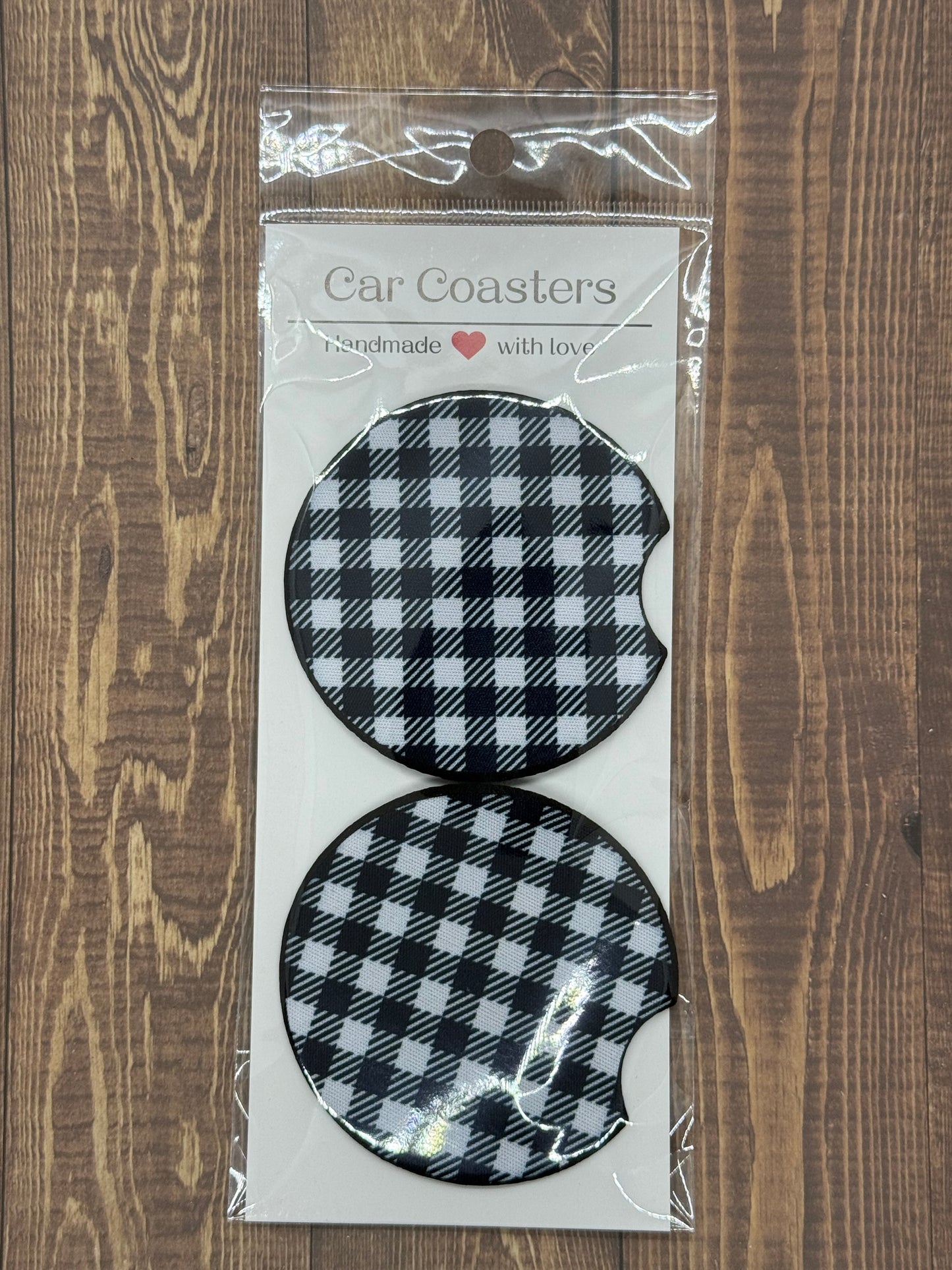 Plaid car coaster set