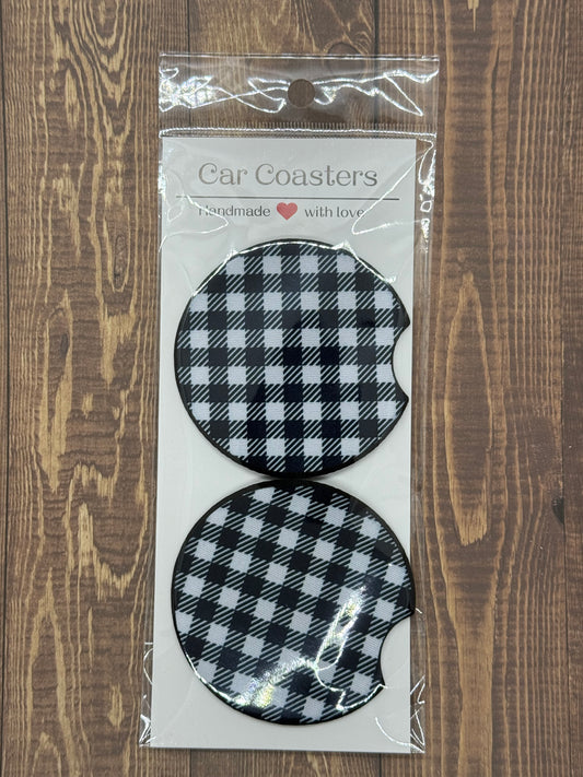 Plaid car coaster set